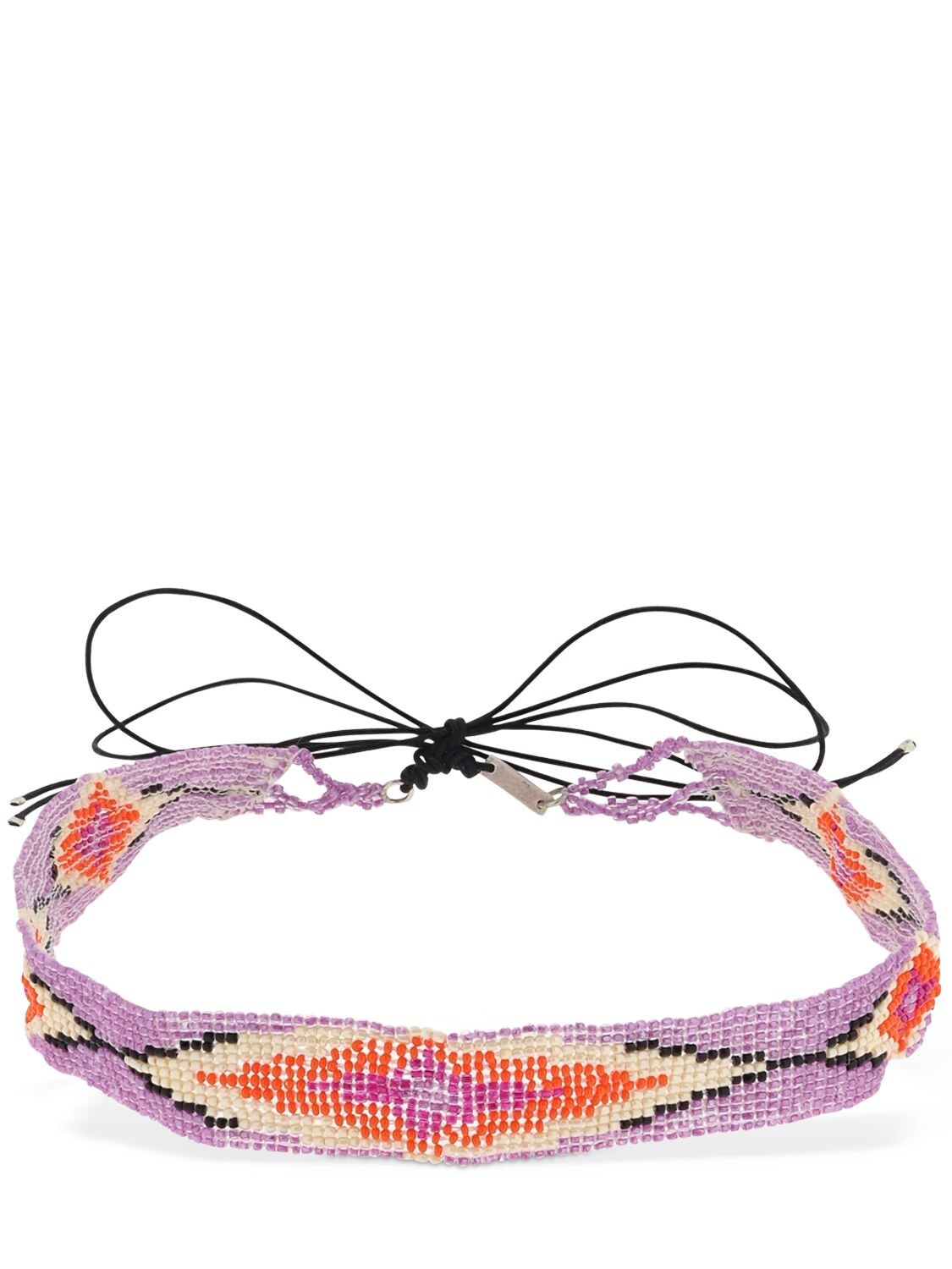 Isabel Marant Nova Beaded Headband In Multi,lilac