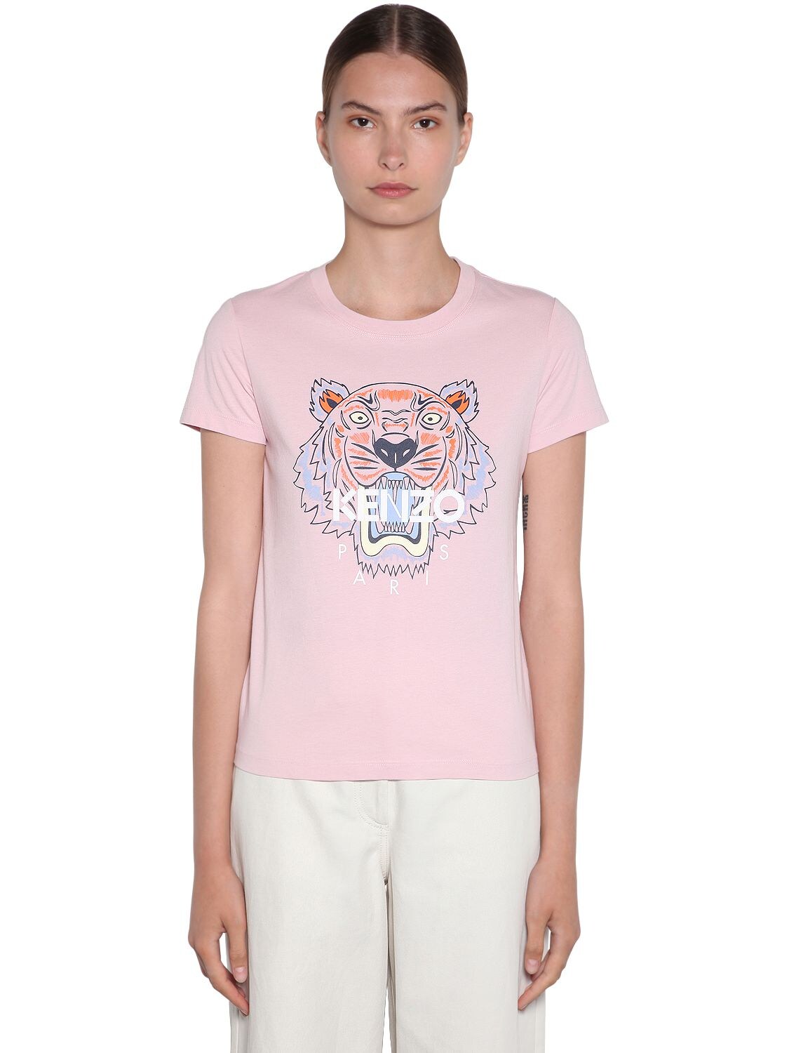 KENZO TIGER PRINTED COTTON JERSEY T-SHIRT,71I1JN003-MZQ1