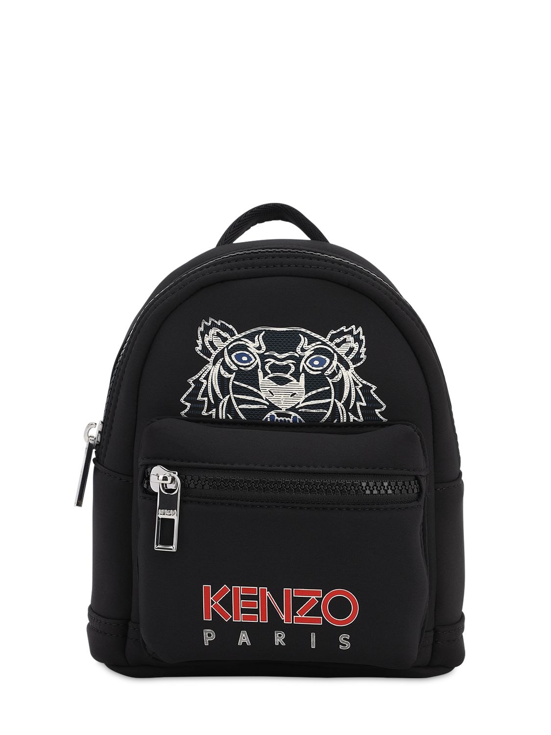 Kenzo Tiger Embroidered Mini Neoprene Backpack In Black