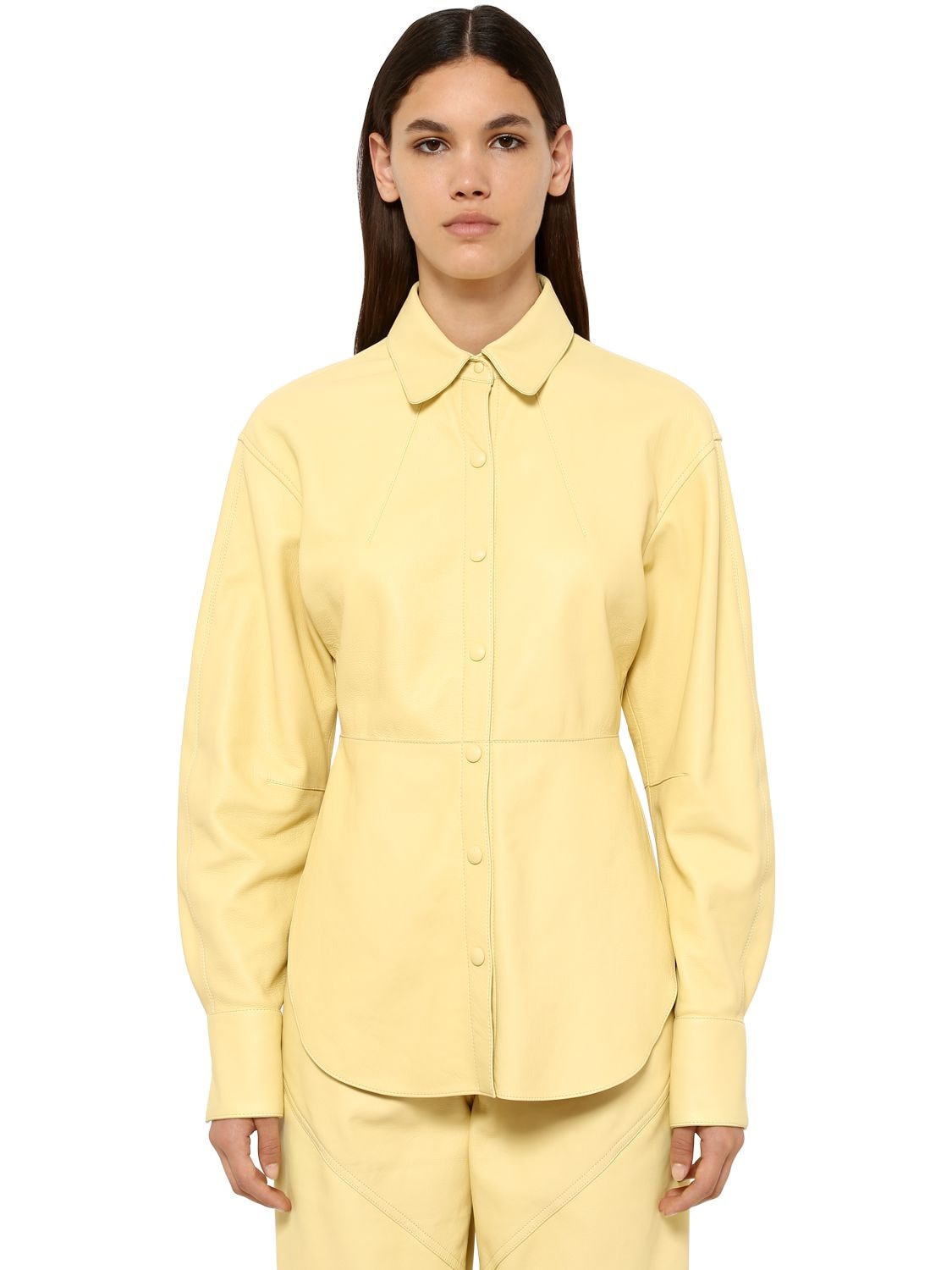 ISABEL MARANT “XIAO”皮革衬衫,71I1JT004-MTBMWQ2