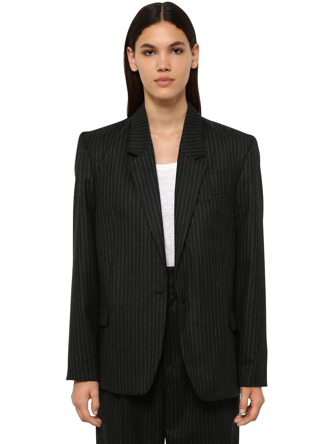 Isabel Marant Melinda Wool Blend Jacket In Dark Grey