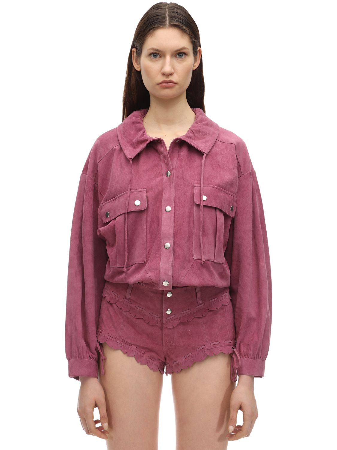 Isabel Marant “alambari”麂皮衬衫 In Antique Pink