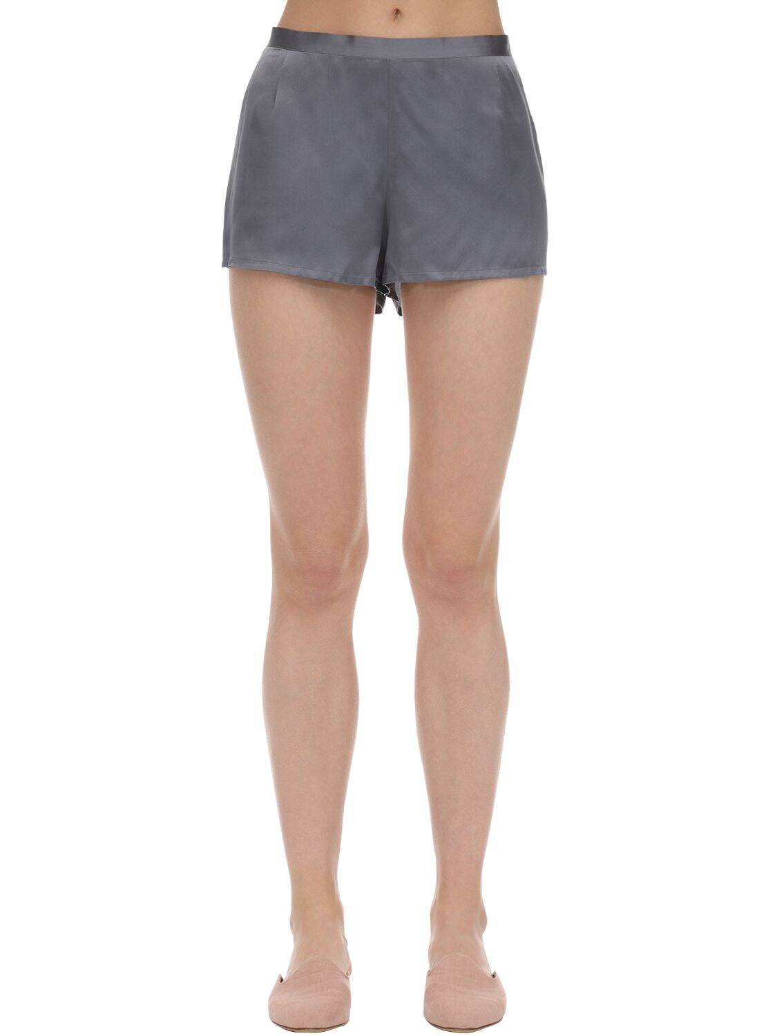 La Perla Silk Shorts In Grey