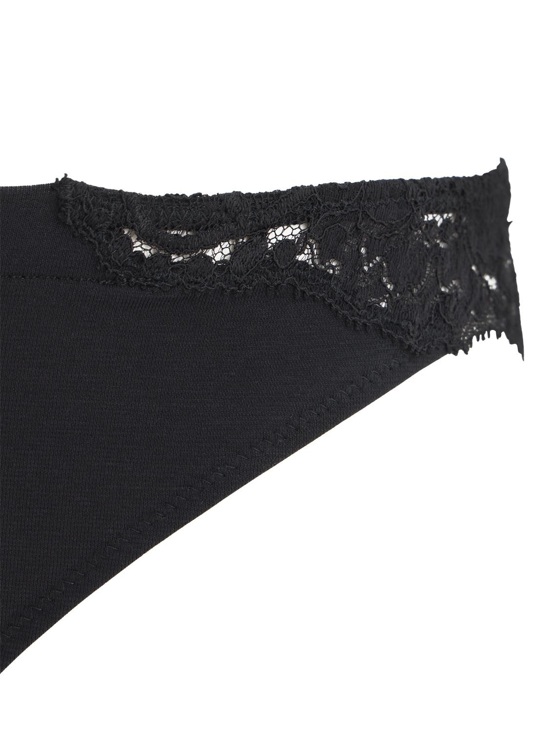 Shop La Perla Souplé Lace & Cotton Thong In Black