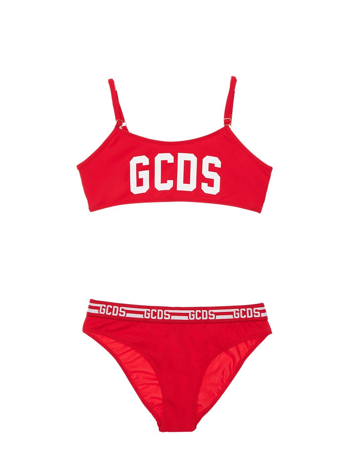 Gcds Logo Print Lycra Bikini In Red