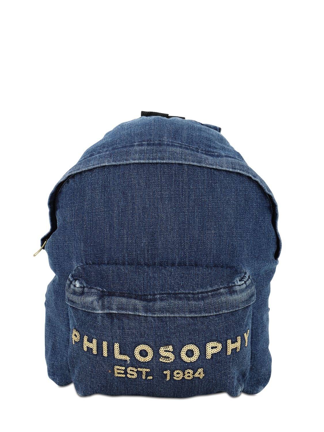 Philosophy Di Lorenzo Serafini Kids' Denim Backpack W/ Sequined Logo