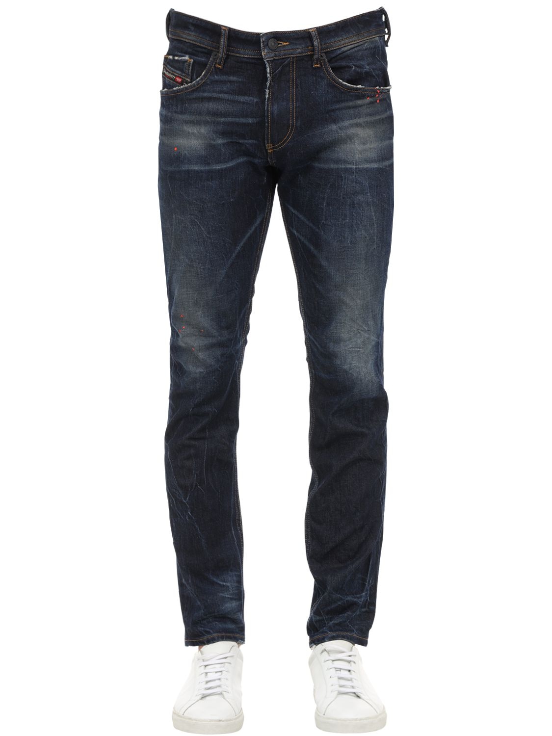 Diesel 17cm Slim Cotton Denim Thommer-x Jeans In Blue