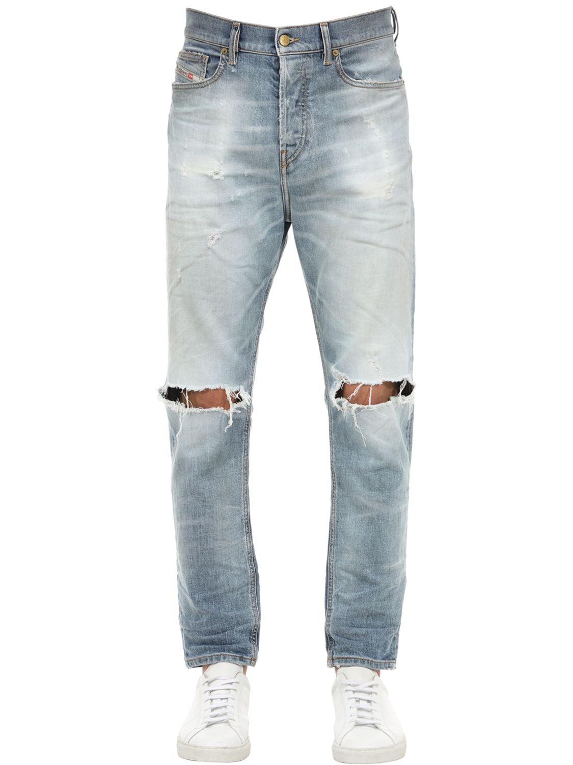 Diesel 18cm Carrot Cotton Denim D-vider Jeans In Blue