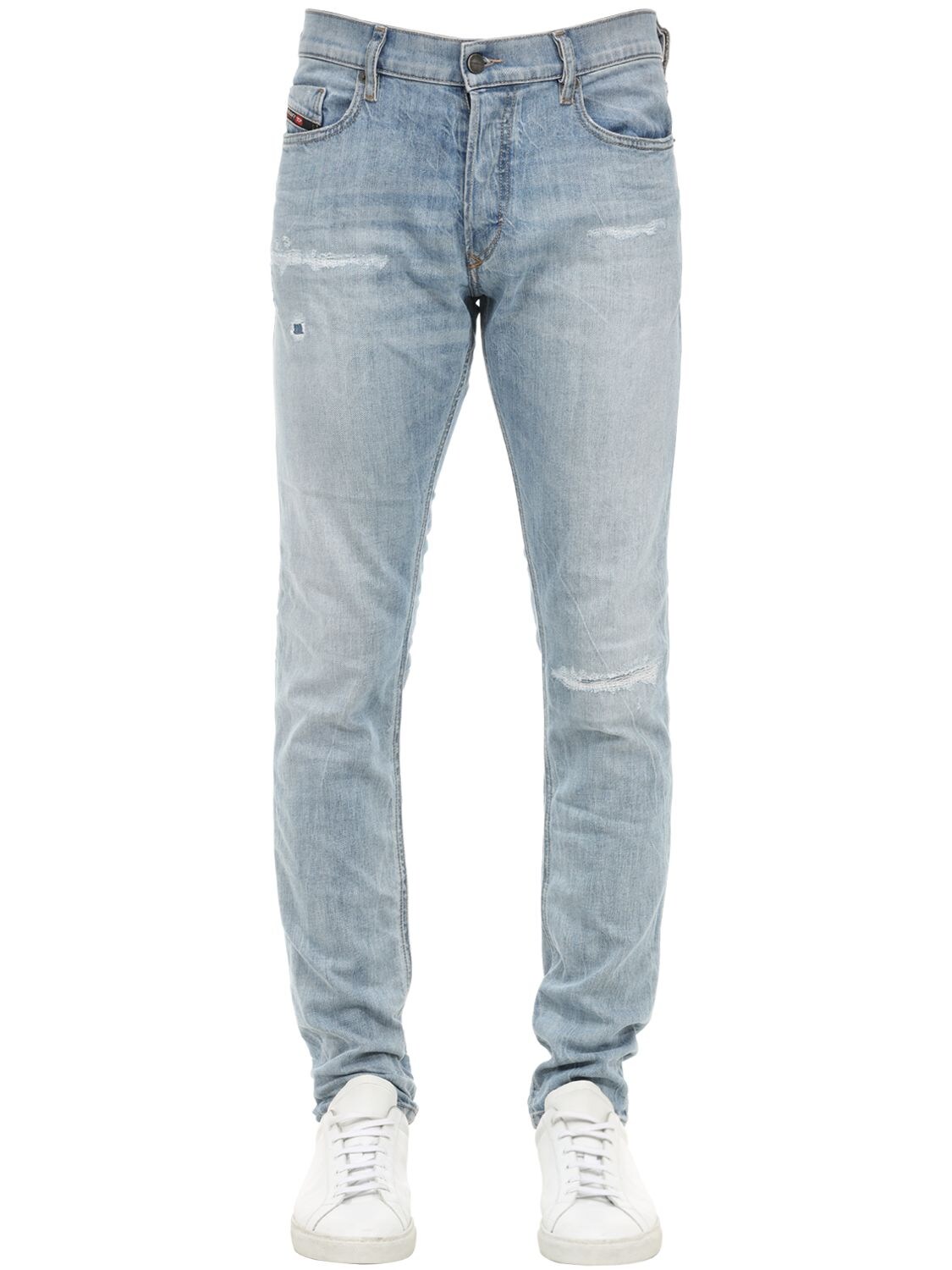 Diesel 17cm Slim Cotton Denim Tepphar-x Jeans In Blue