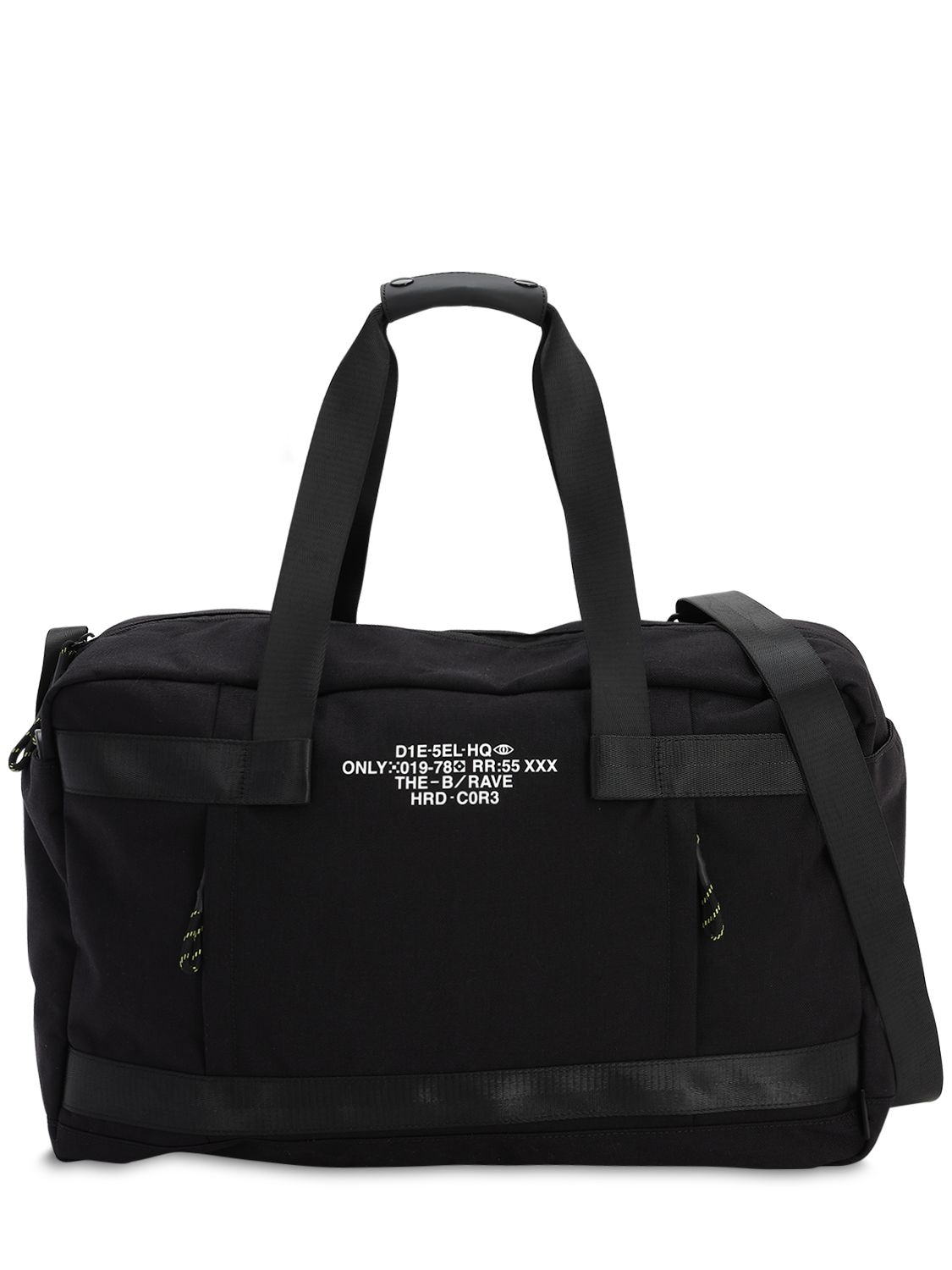 Diesel Tech Canvas Duffle Bag In Black | ModeSens