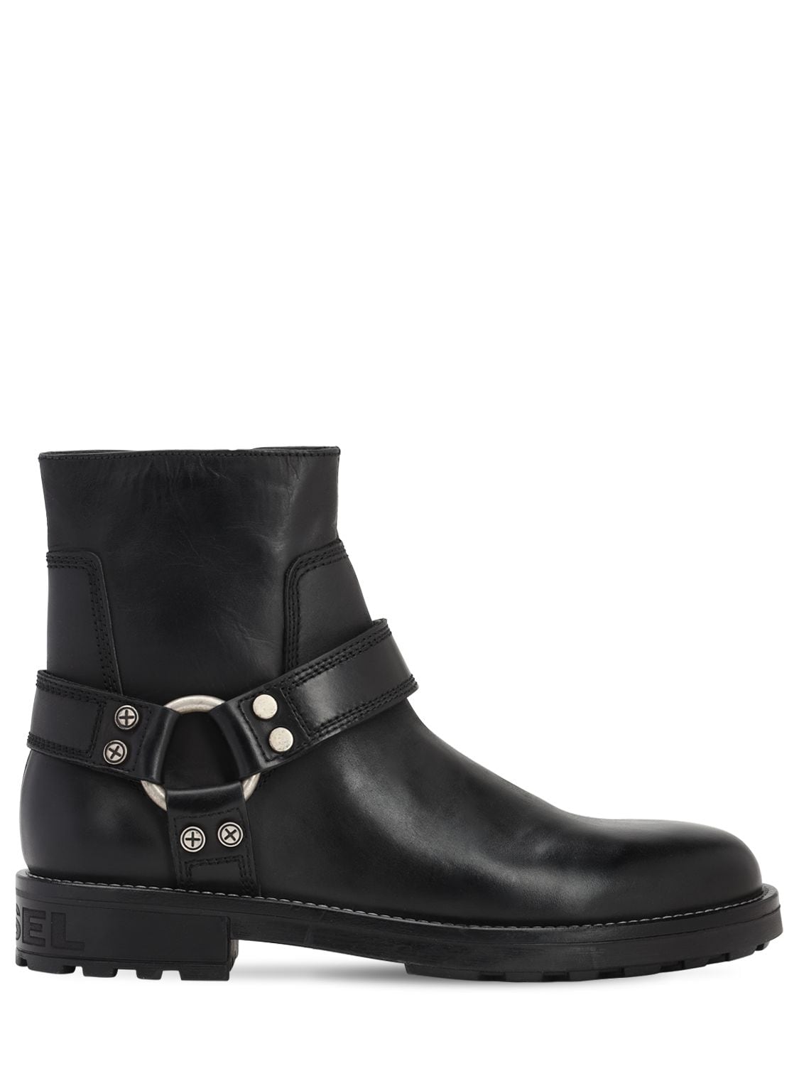 Diesel Leather Boots In Black