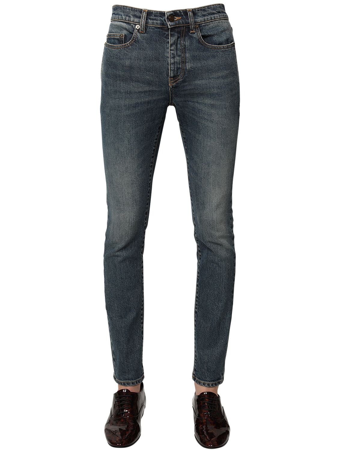 Saint Laurent 15.5cm Dusk Wash Skinny Denim Jeans In Blue