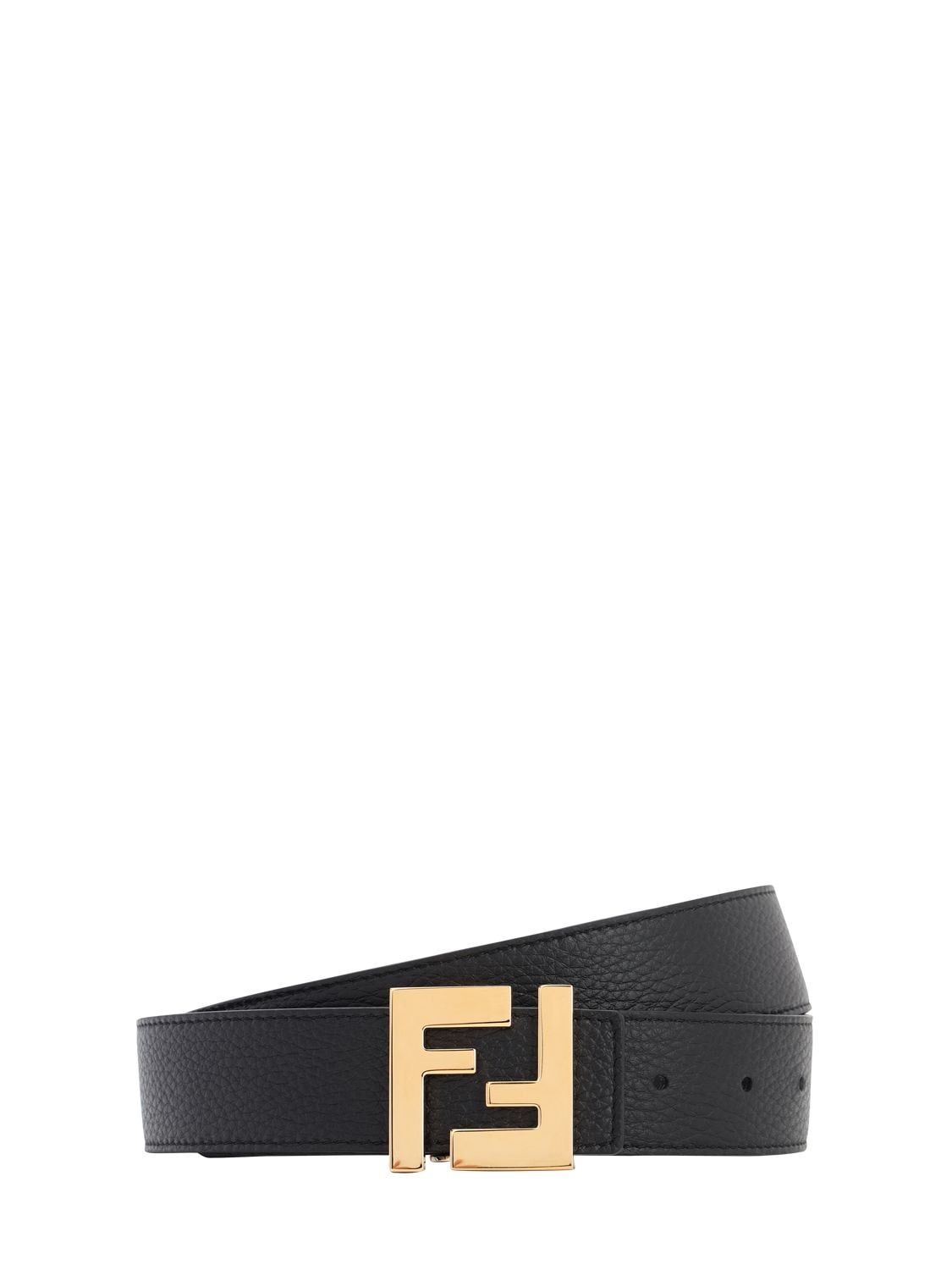 Fendi 35mm Reversible Leather Belt In Black,brown