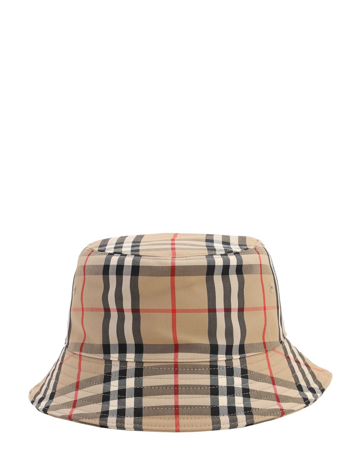 Burberry Vintage Check Print Bucket Hat In Archive Beige