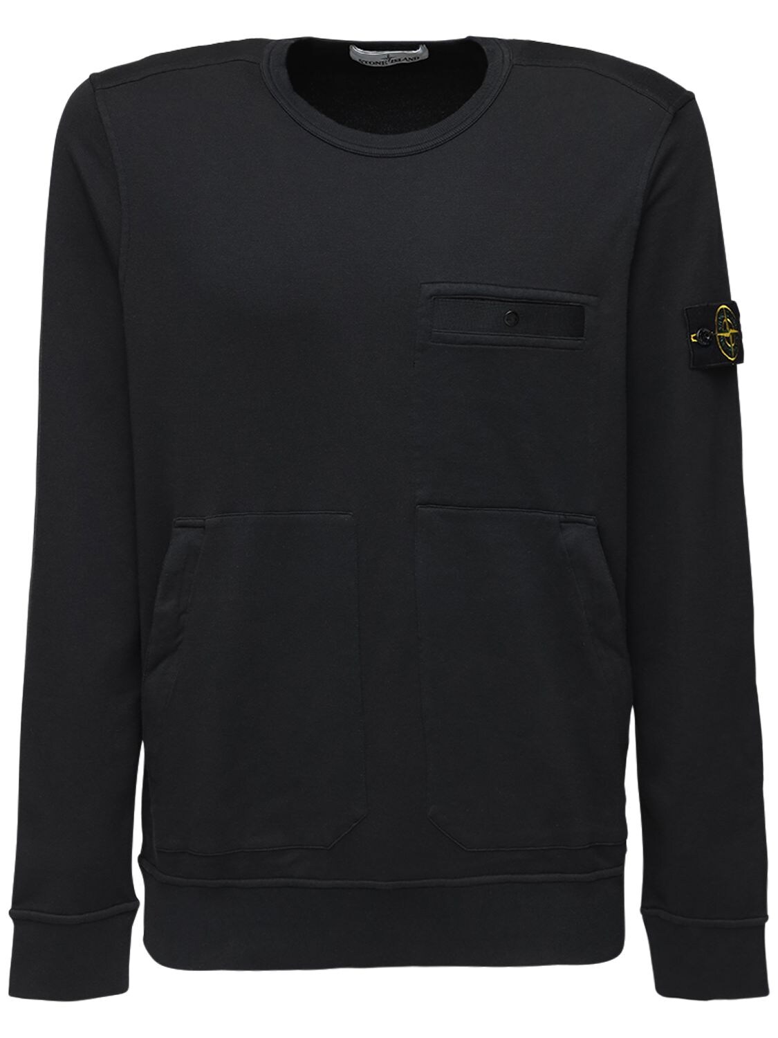 stone island black crewneck