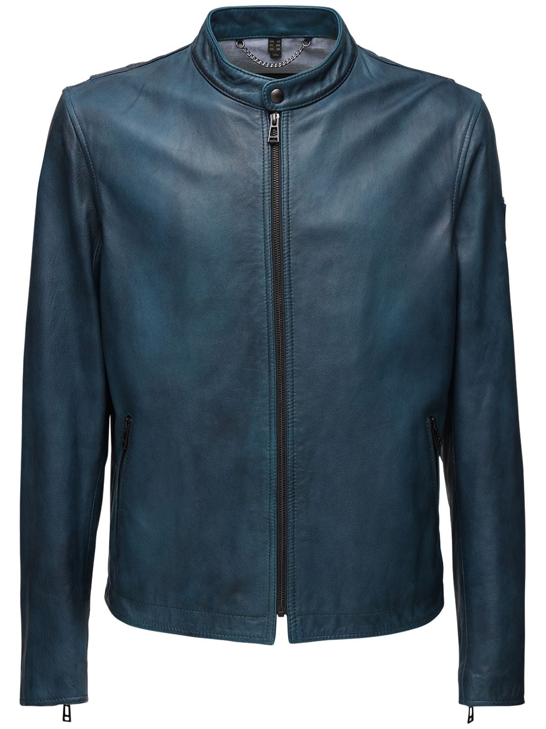 Belstaff Reeve Leather Jacket In Indigo