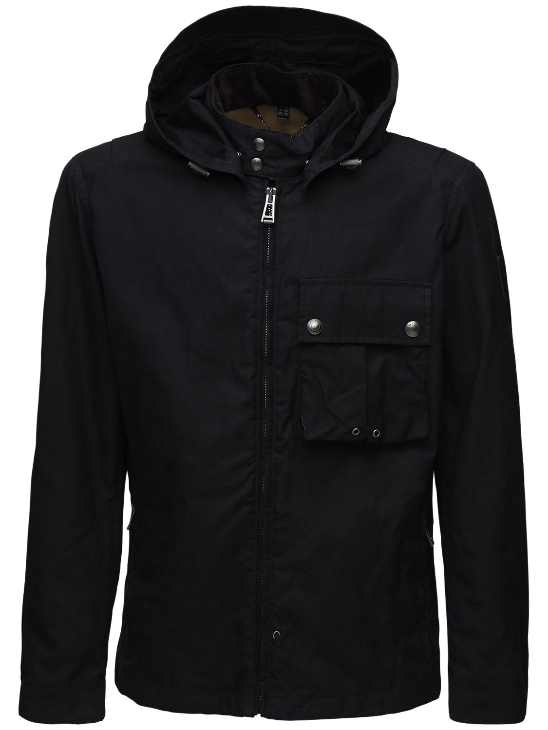 Belstaff Wing Waxed Hooded Cotton Jacket In Black | ModeSens
