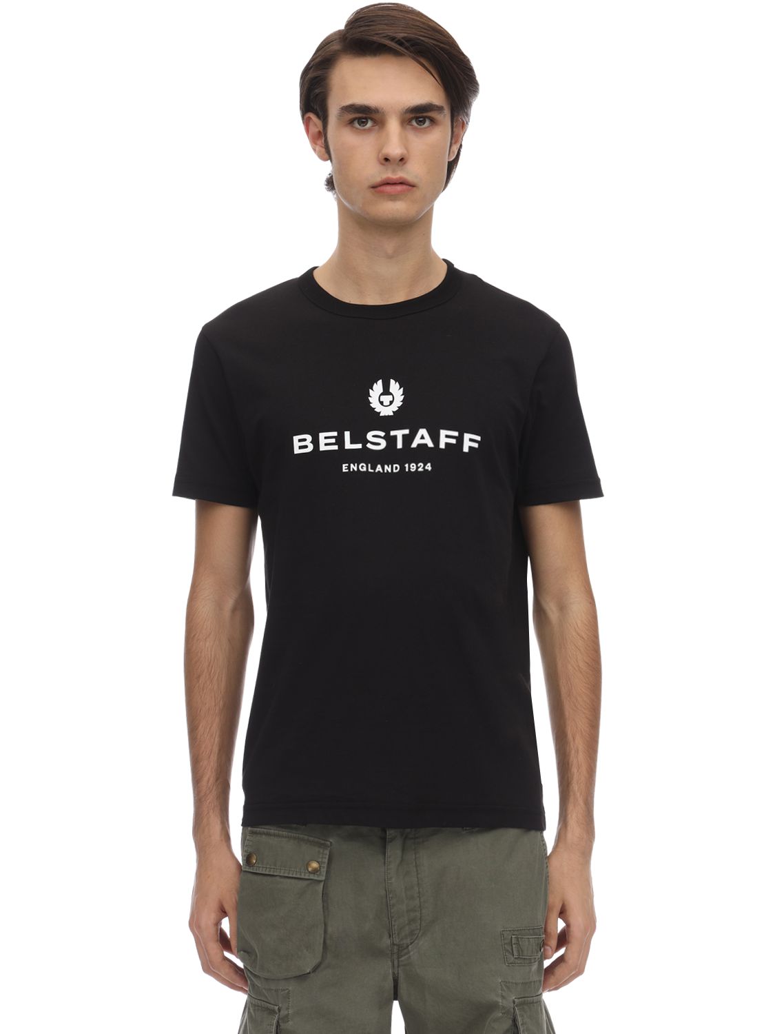 T-shirt Aus Baumwolljersey "belstaff 1924"