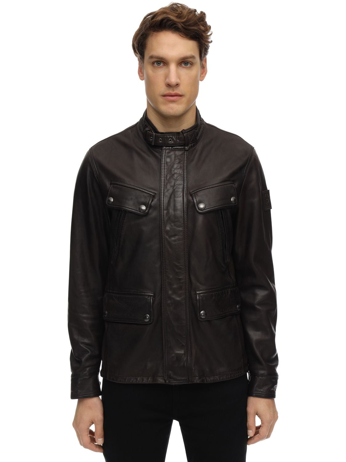 Belstaff Denesmere Leather Biker Jacket In Nero | ModeSens