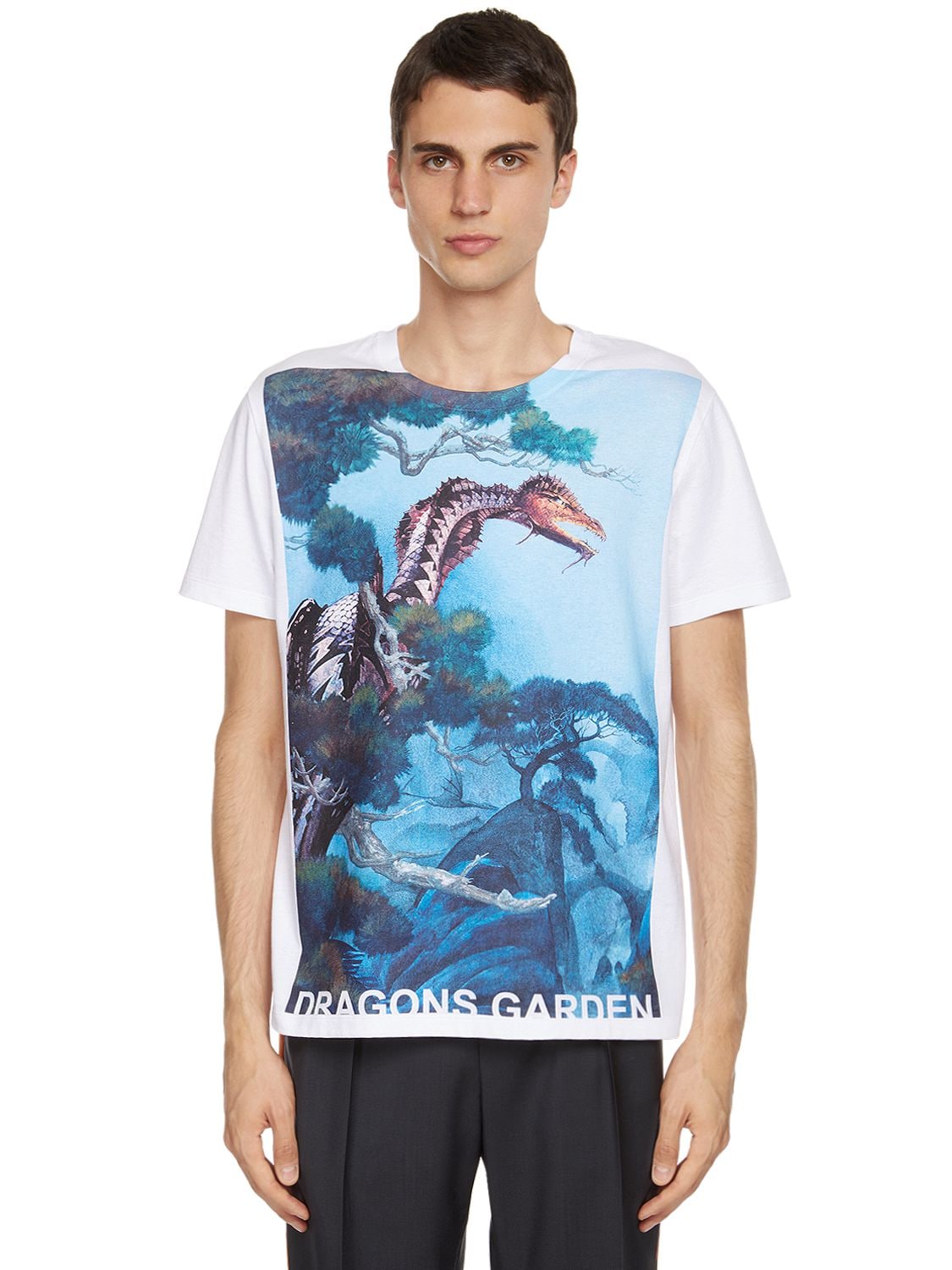 Dragons Garden Printed Cotton T-shirt