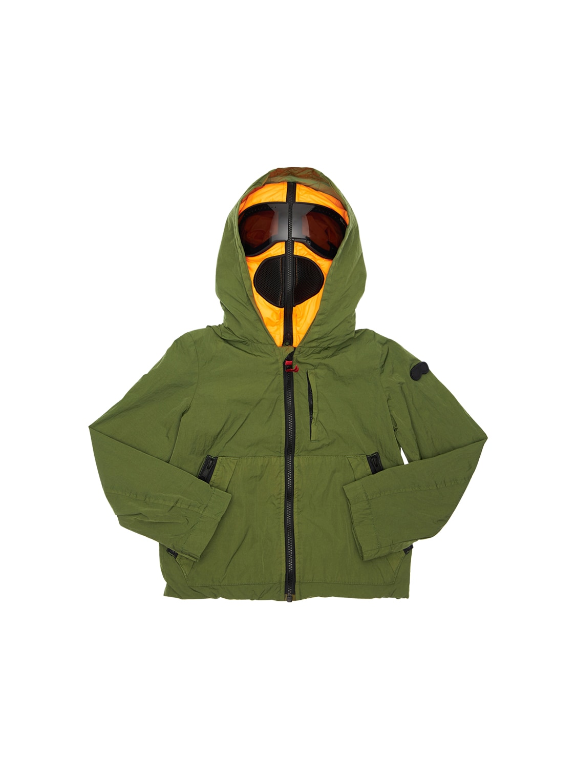 Ai Riders On The Storm Kids' Hooded Nylon Coat W/ Lenses In Green