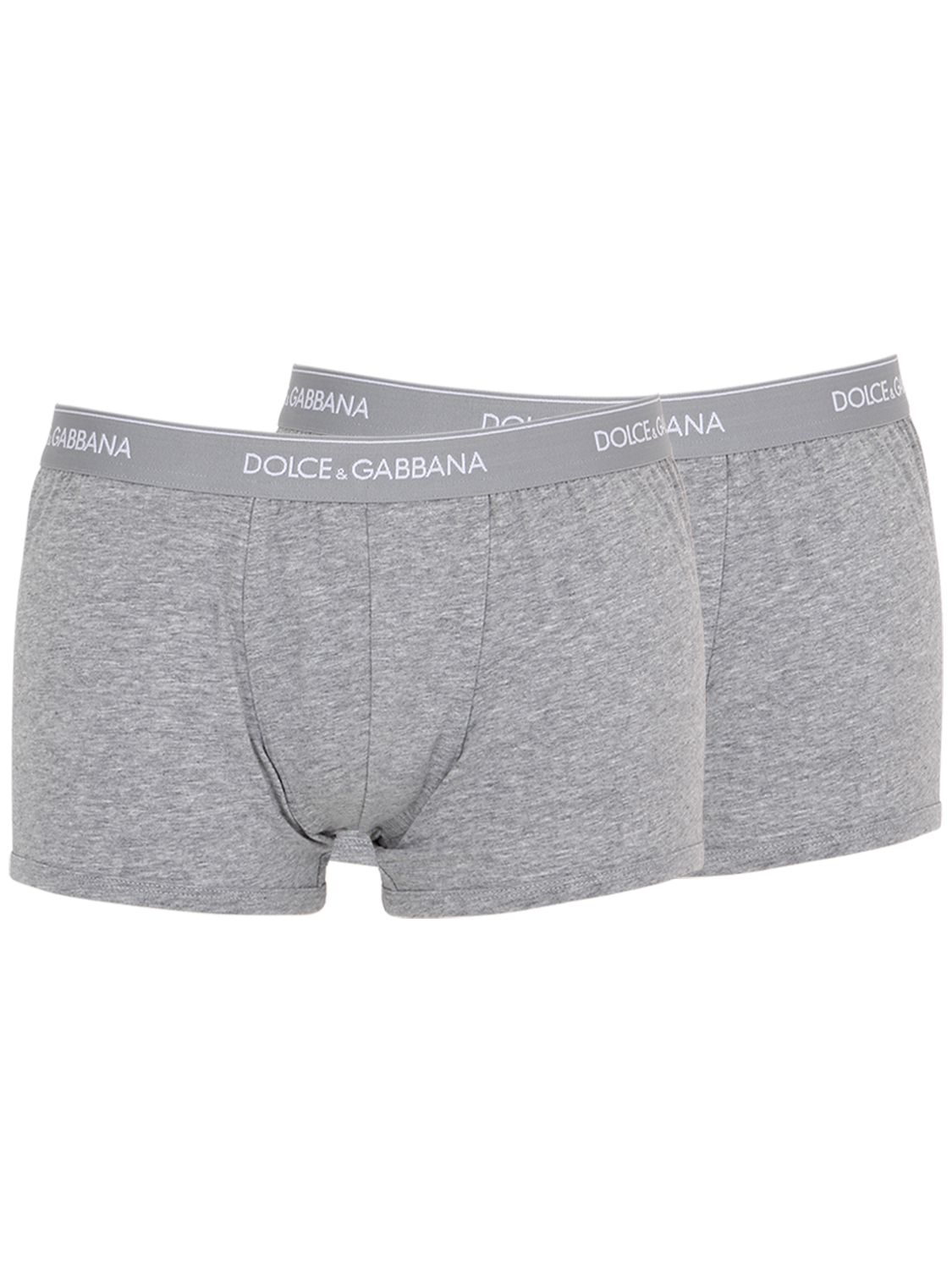 DOLCE & GABBANA PACK OF 2 LOGO COTTON BOXER BRIEFS,71I3IS010-UZGYOTA1