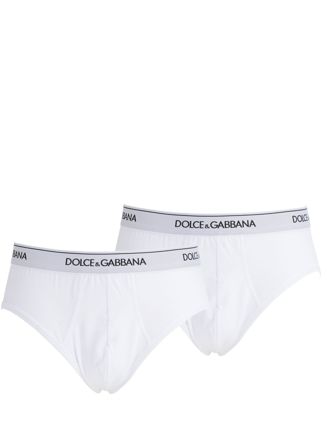 Dolce & Gabbana Pack Of 2 Stretch Jersey Briefs In White