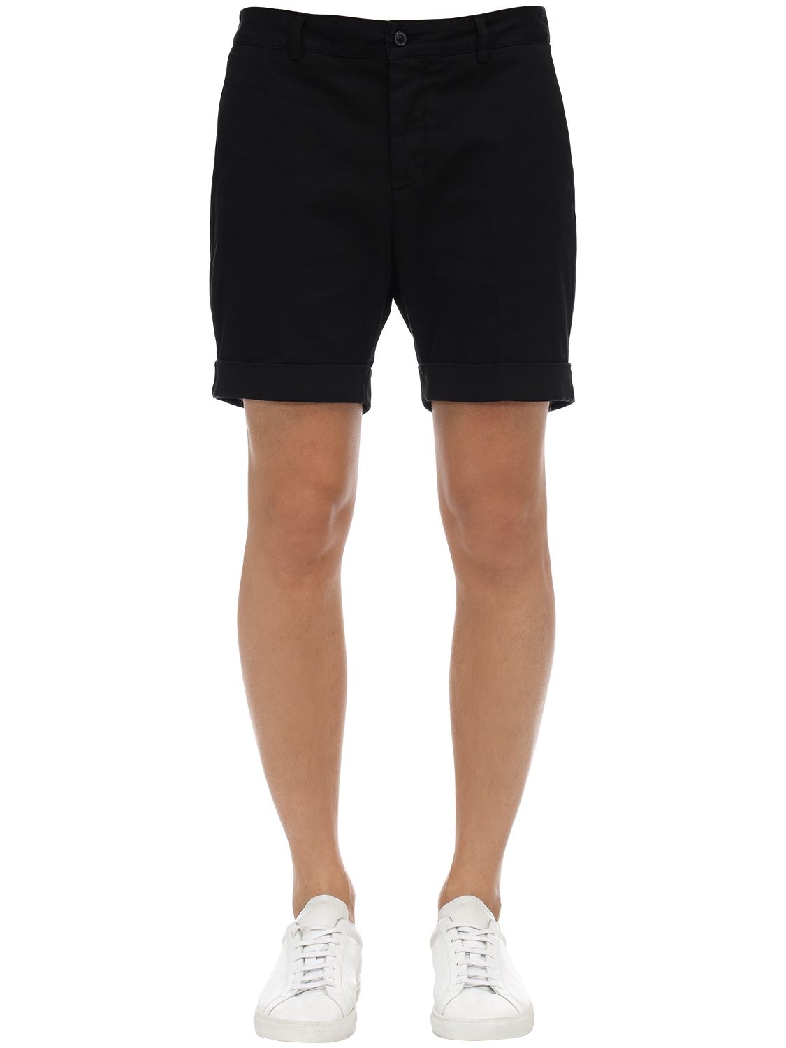 Ami Alexandre Mattiussi Cotton-twill Bermuda Shorts In Black