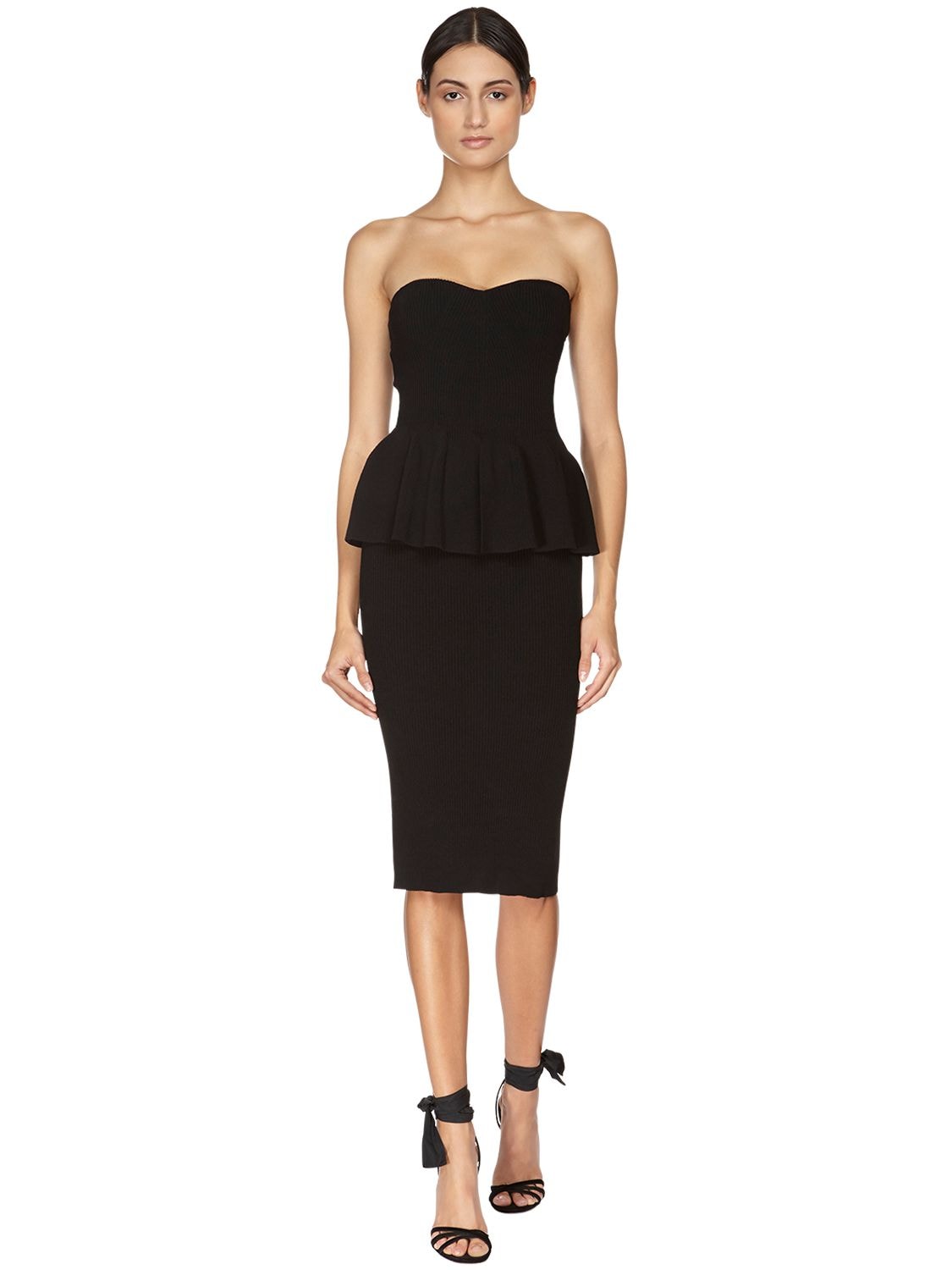 PHILOSOPHY DI LORENZO SERAFINI KNITTED VISCOSE BLEND BUSTIER DRESS,71I3KN033-NTU10