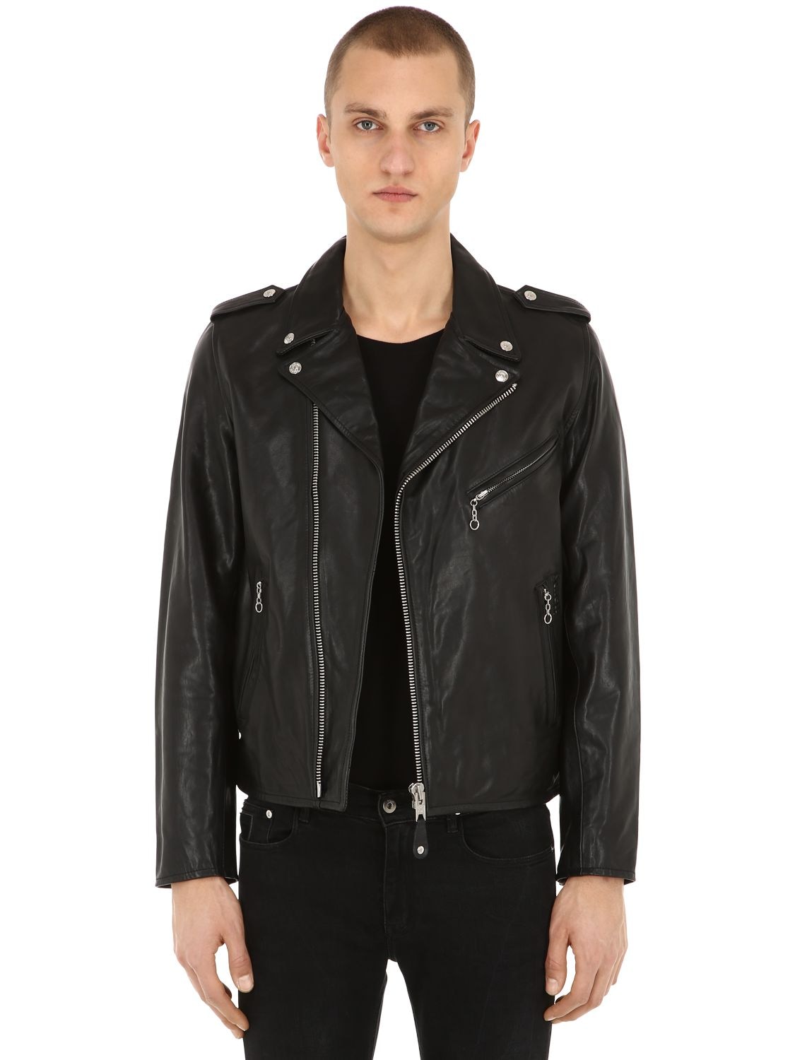 Schott Perfect Leather Biker Jacket In Black | ModeSens
