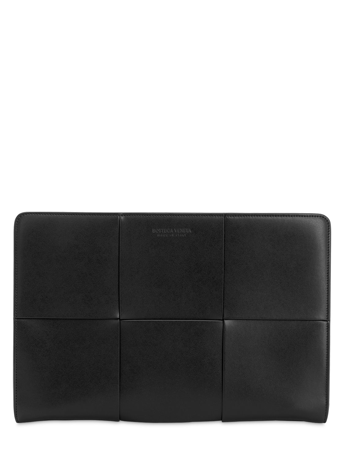 Bottega Veneta Maxi Intreccio Leather Document Case In Black