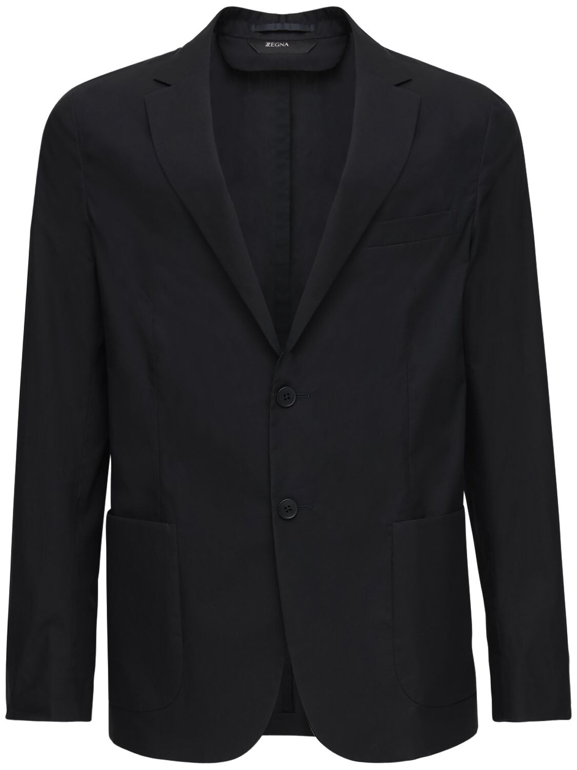 Z Zegna Light Cotton Poplin Jacket In Black | ModeSens