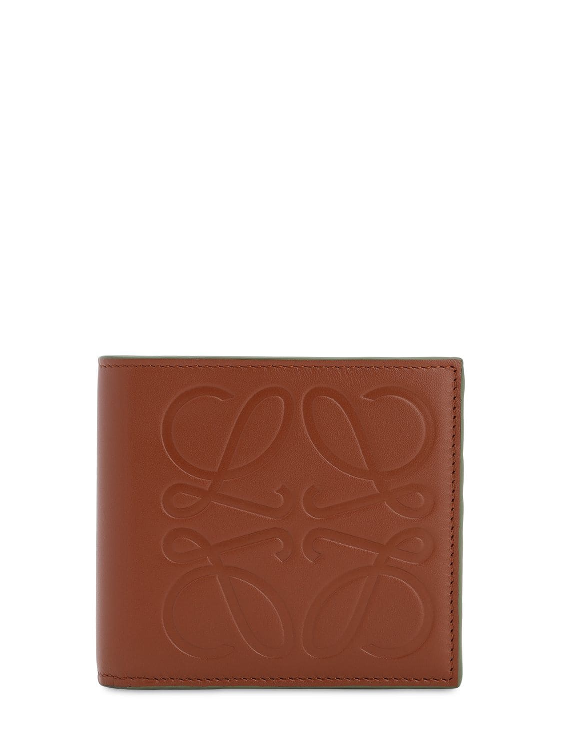 Loewe Embossed Logo Leather Billfold Wallet In Brown