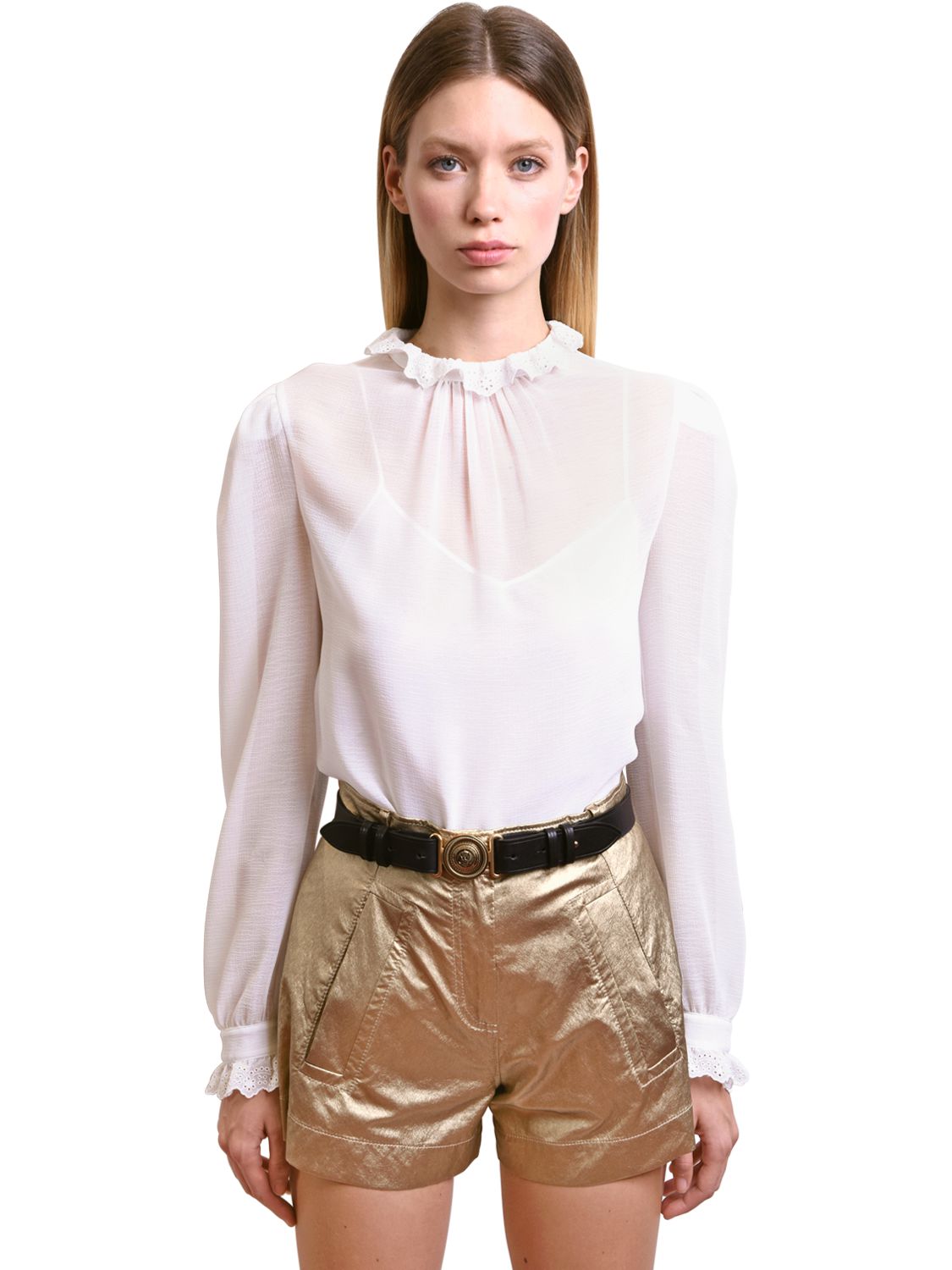 Ruffled Georgette Blouse