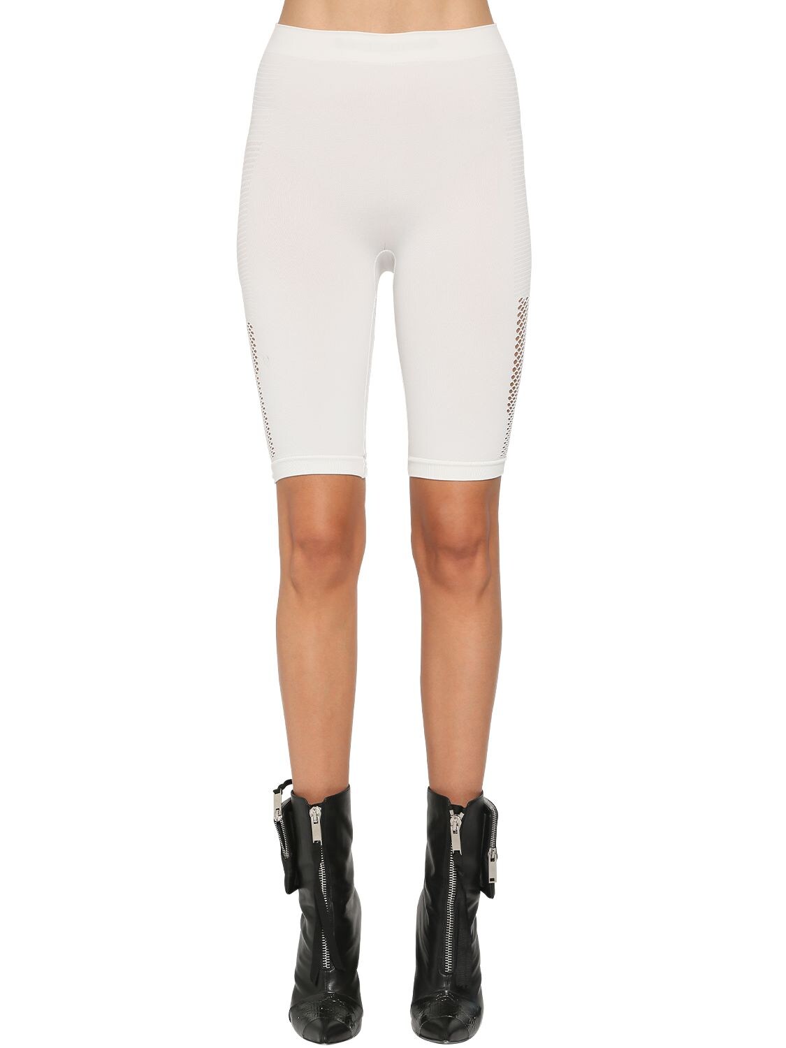 white mesh cycle shorts