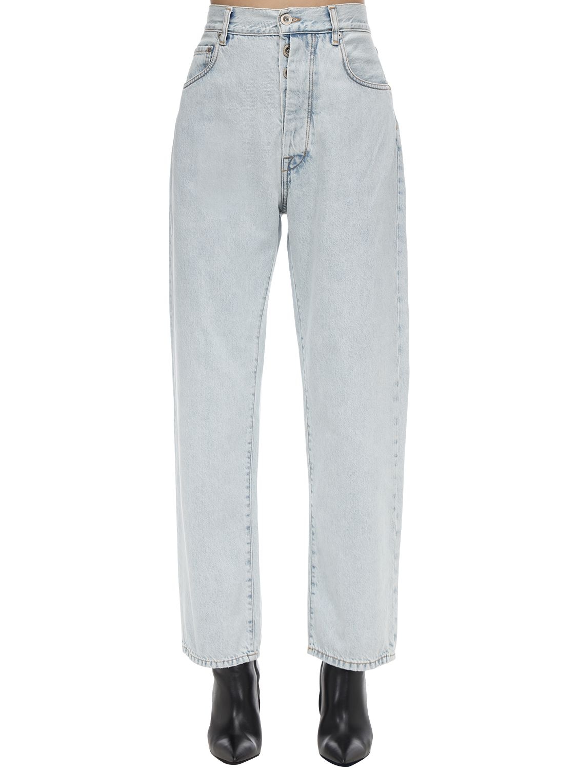 Cropped Baggy Cotton Denim Jeans