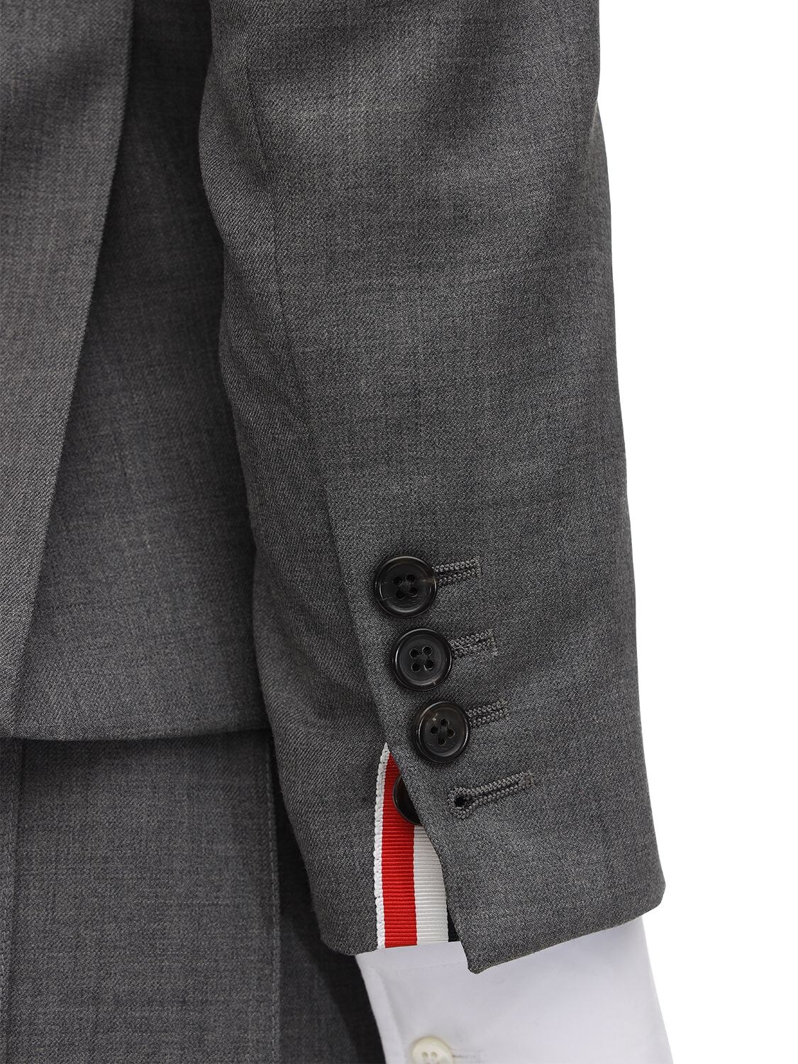 Shop Thom Browne Cropped Wool Twill Jacket In Grey