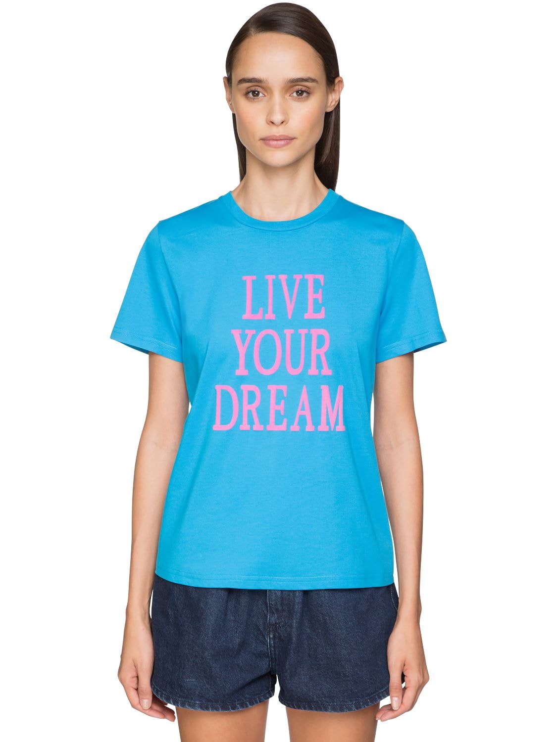 ALBERTA FERRETTI “LIVE YOUR DREAM”纯棉T恤,71I51M037-MTMXNW2