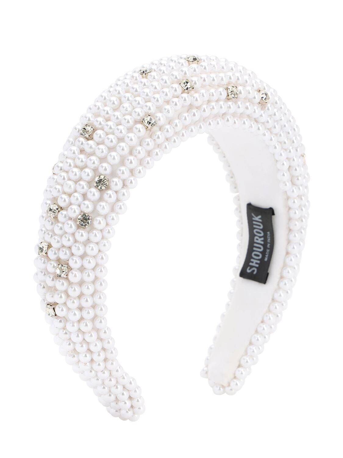 Shourouk Clotilde Embellished Headband In White,crystal