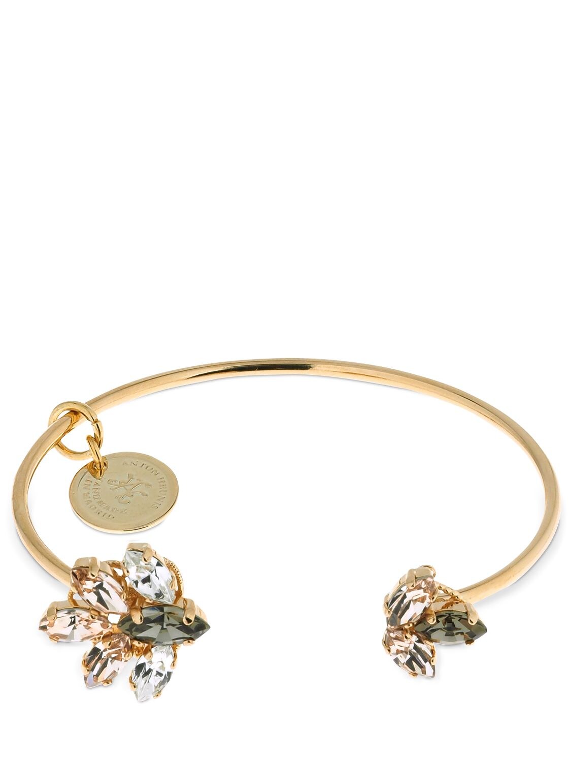 Anton Heunis Small Crystal Cuff Bracelet In Gold,crystal