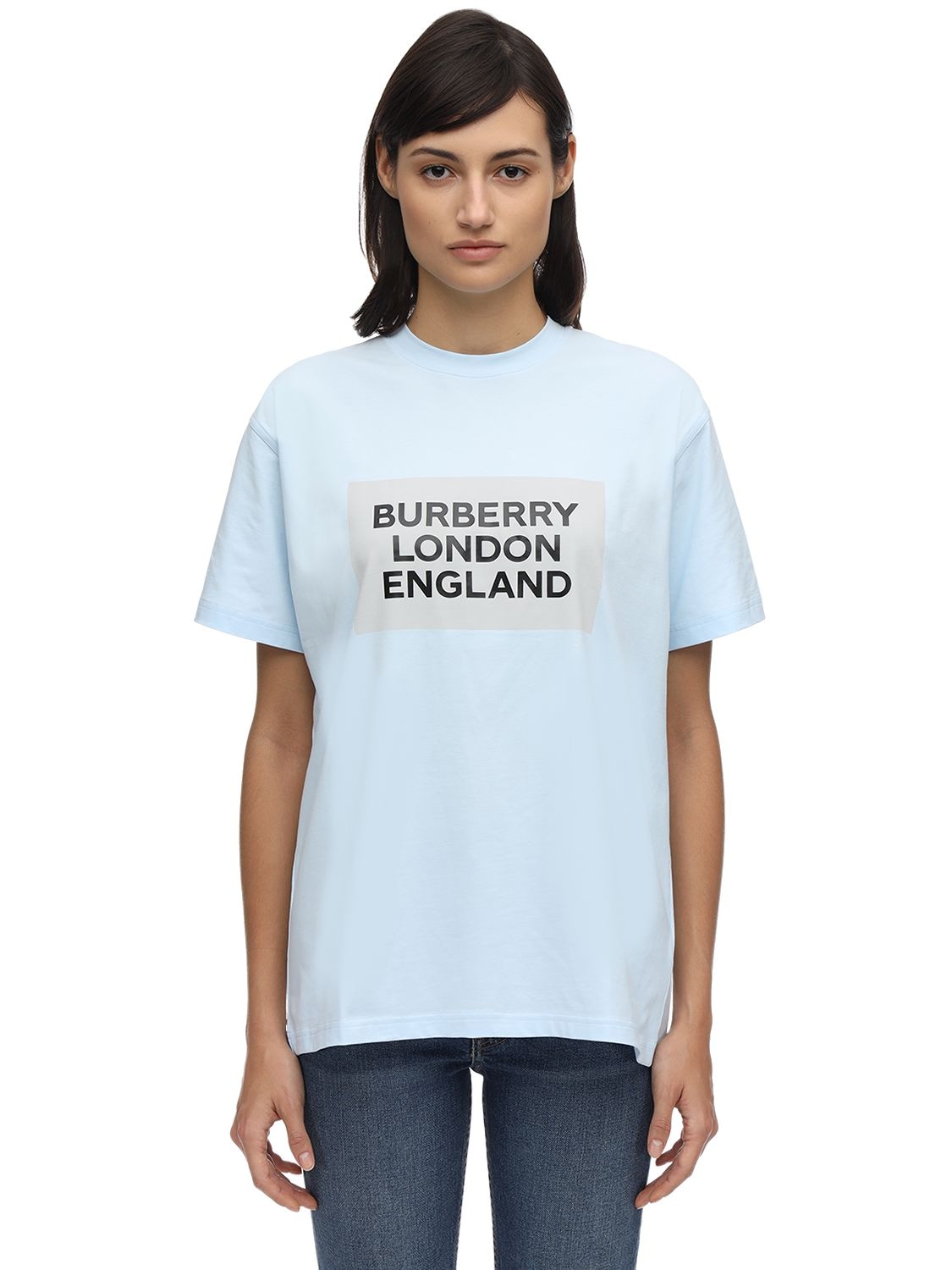 BURBERRY 大廓形LOGO印花平纹针织T恤,71I5CE043-QTE0MDQ1
