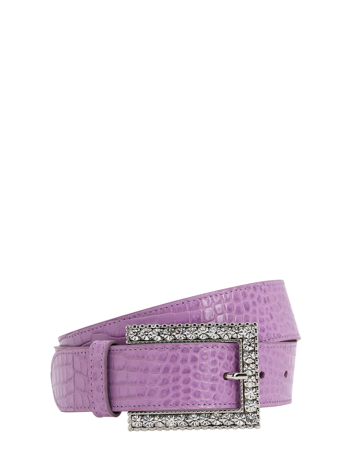 ALESSANDRA RICH 30MM CROC EMBOSSED LEATHER BELT,71I5CL003-NJCYNQ2