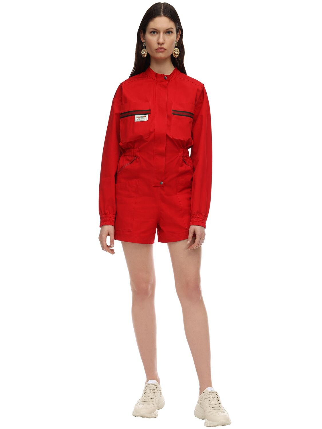Gucci Red Canvas Short Jumpsuit