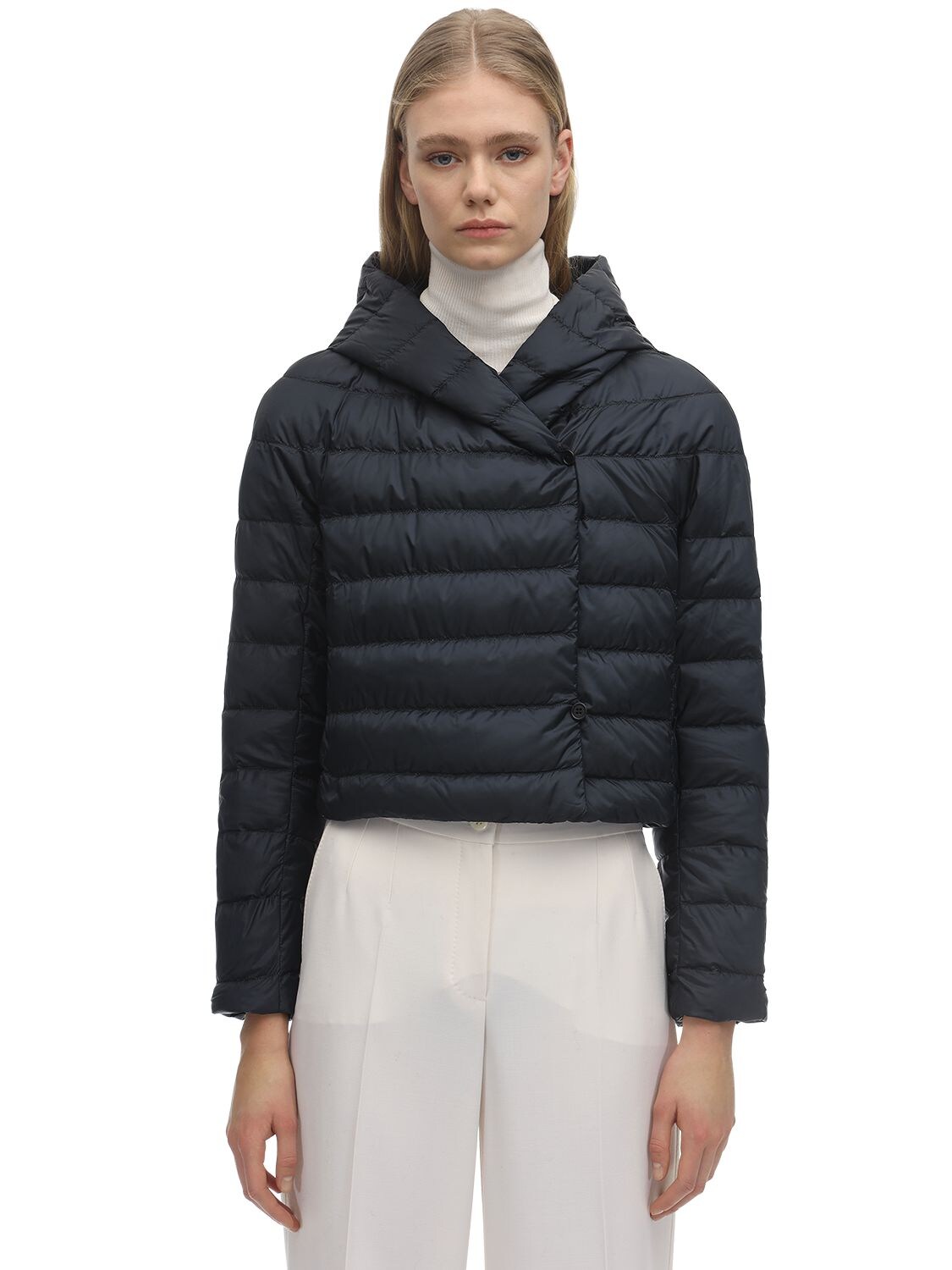 Max Mara The Cube Cropped Down Jacket In Blue | ModeSens