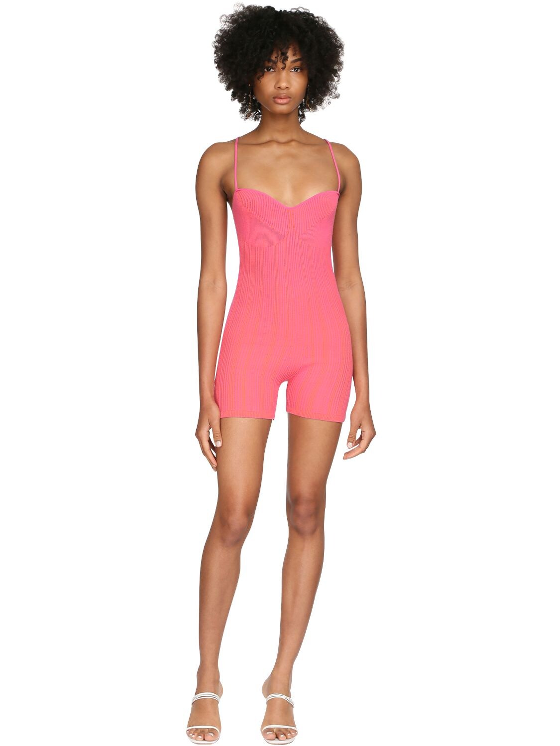 JACQUEMUS RIB KNIT ROMPER W/ CRISSCROSSING STRAPS,71I5KX017-UELOSYBTVFJJUEVE0