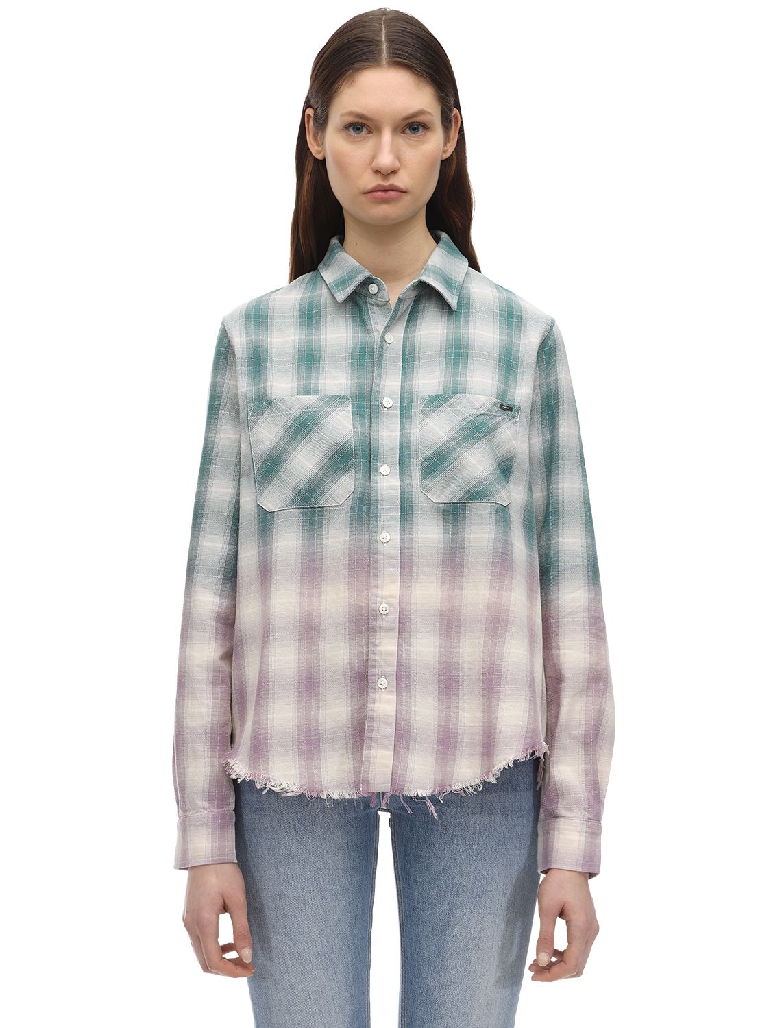 Degradé Lurex Plaid Flannel Shirt