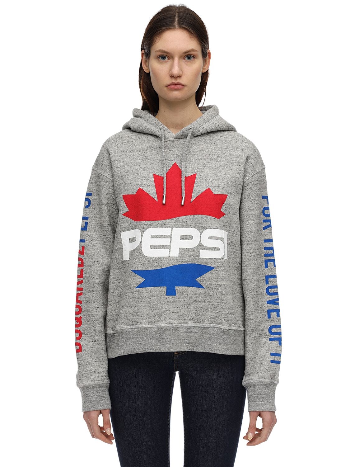 DSQUARED2 PEPSI COTTON JERSEY SWEATSHIRT HOODIE,71I5L9004-ODU4TQ2