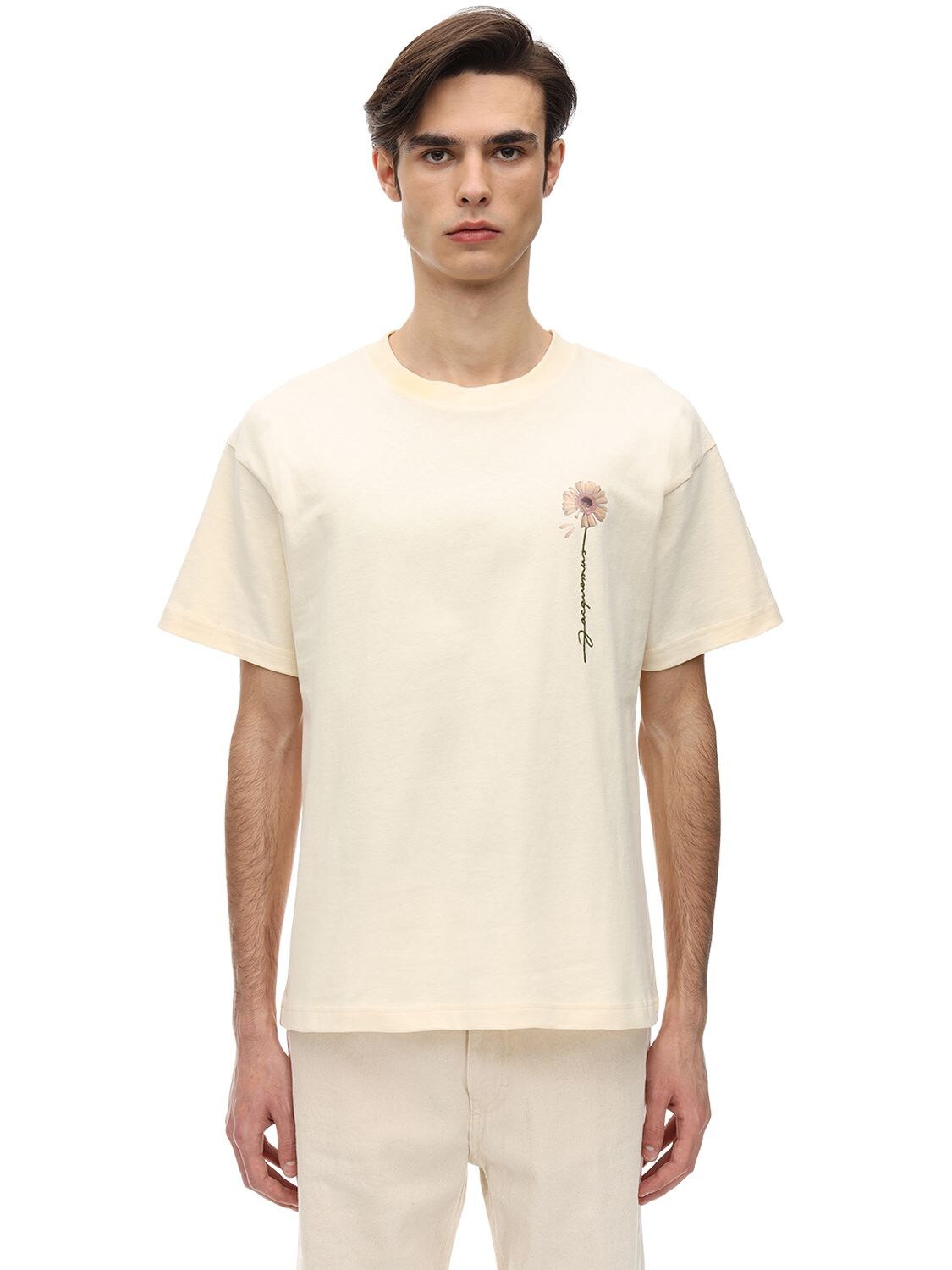 JACQUEMUS EMBROIDERED COTTON JERSEY T-SHIRT,71I5LE014-TELHSFQGWUVMTE9X0