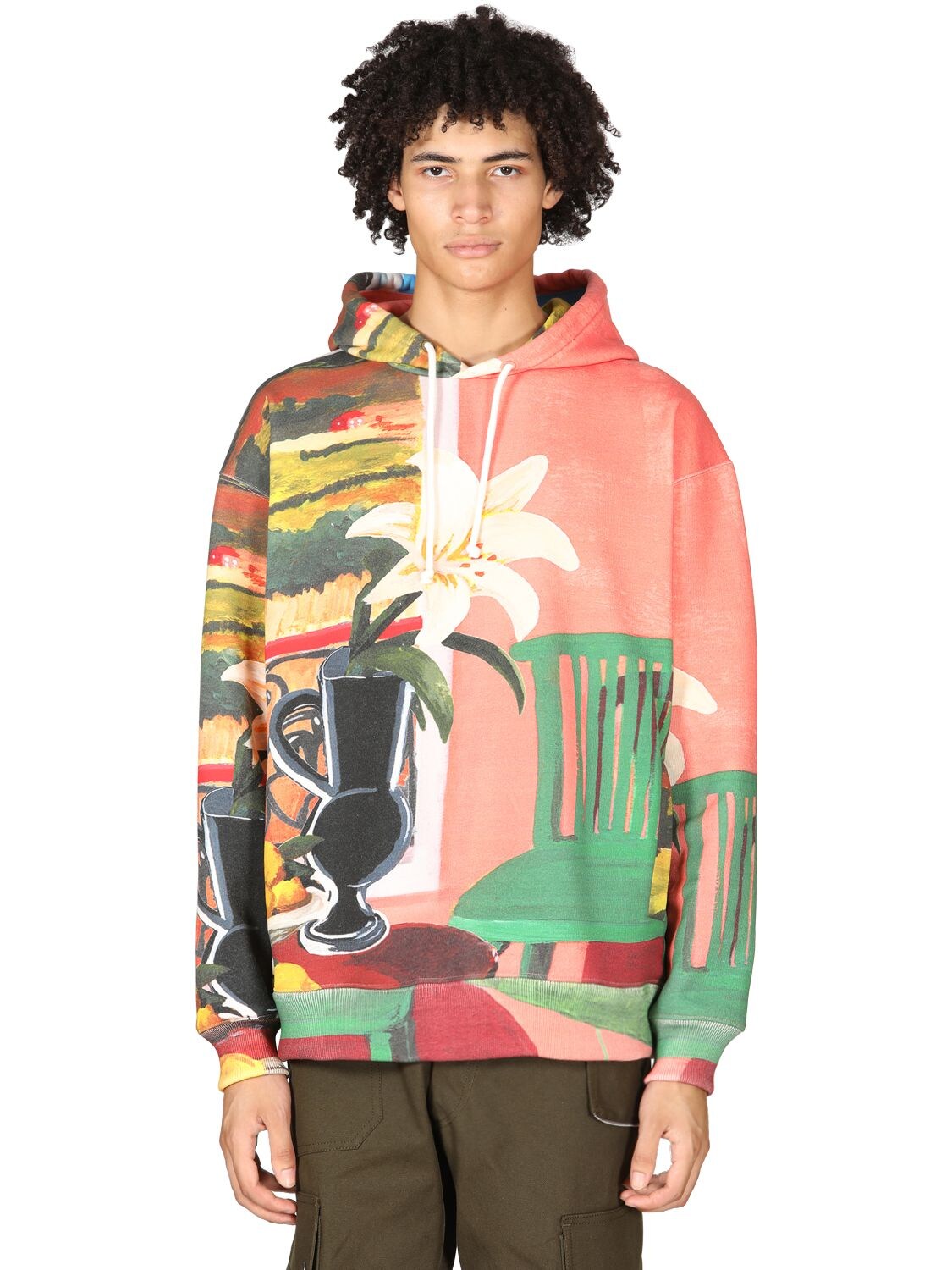 JACQUEMUS PRINTED COTTON BLEND JERSEY HOODIE,71I5LE015-UFJJTLQGTUFUSVNTRQ2