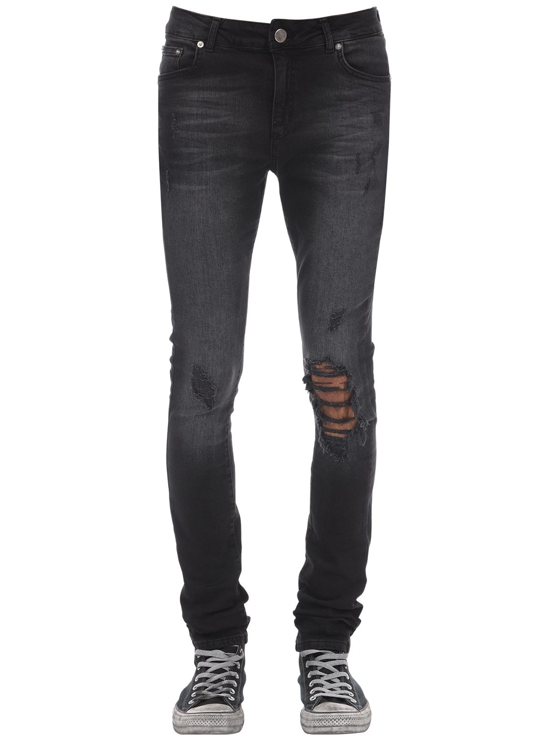 Flaneur Homme - Destroyer black denim jeans - Black | Luisaviaroma